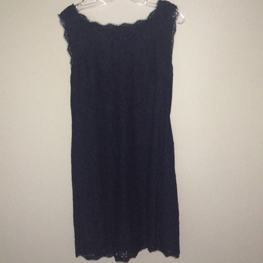 Adrianna Papell dark navy lace  sleeveless dress